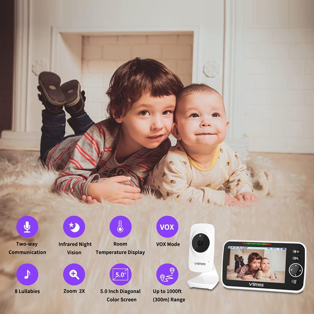 Baby Monitor with Camera and Audio 5 LCD Screen B496976