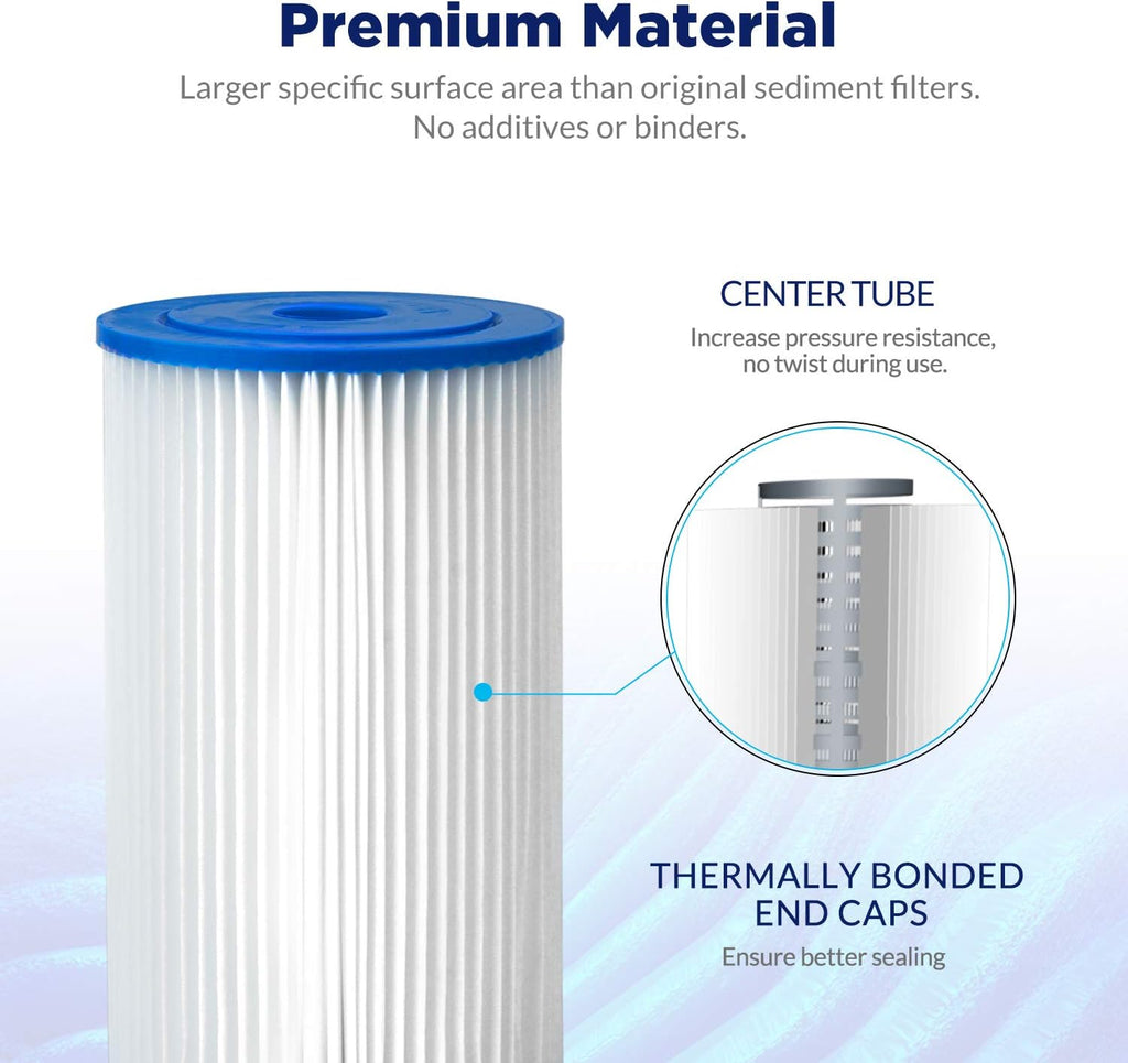 50 Micron Pleated Sediment Water Filter Cartridge 4 Pack M187928