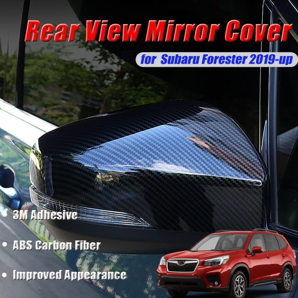 Car Side Rear View Mirror Guard Cover Caps Trims (Carbon Fiber) U143