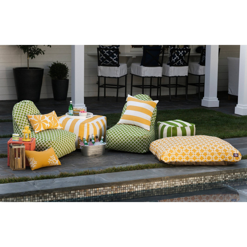 Gray Vertical Stripe Ottoman F42928