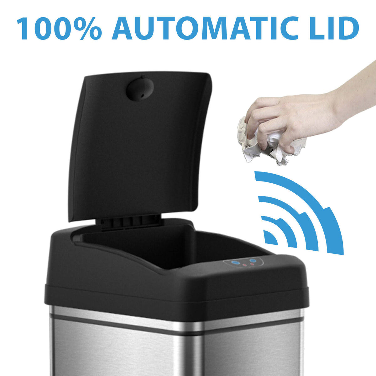 13 Gal Touchless Sensor Stainless Steel Trash Can L383189