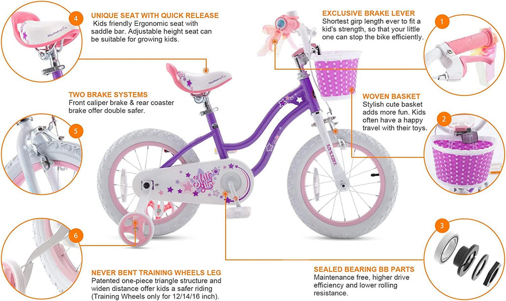 Blue 16 In. Kids Bike with Training Wheels and Basket F956211