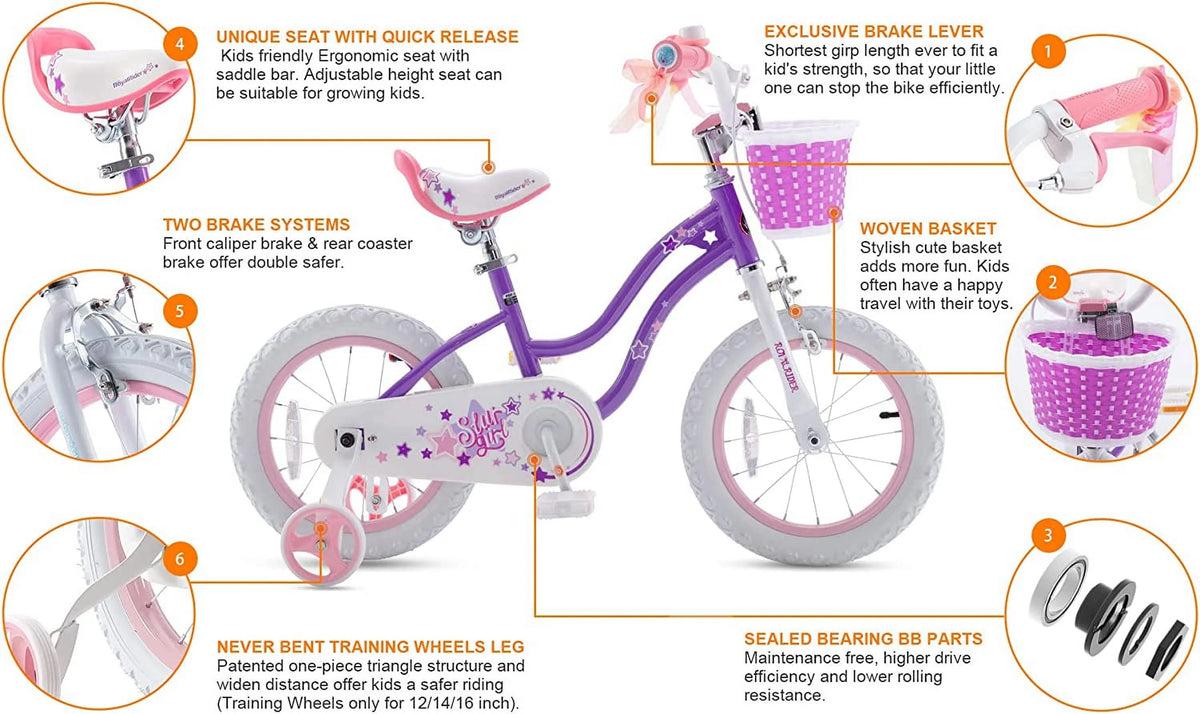 Blue 16 In. Kids Bike with Training Wheels and Basket F956211