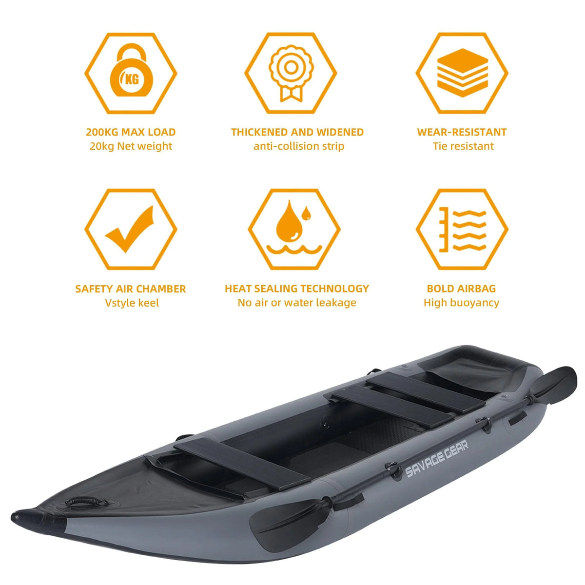 2 Person Inflatable PVC Kayak Boat with Pump and Paddle U656099