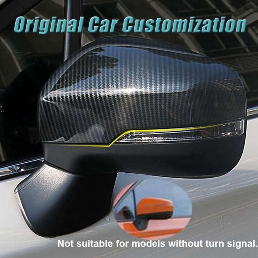 Car Side Rear View Mirror Guard Cover Caps Trims (Carbon Fiber) U143