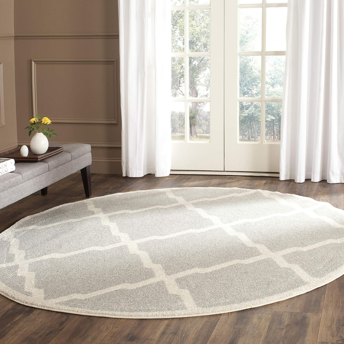 Wheat Beige Moroccan Trellis Runner F37840