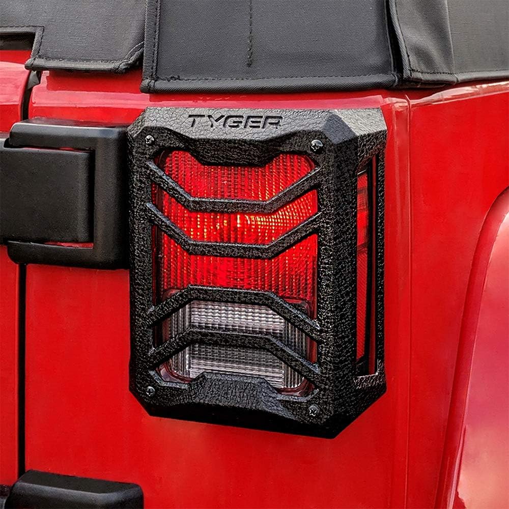 Tail Light Guards Covers Textured Black Cast Aluminum Alloy U417152