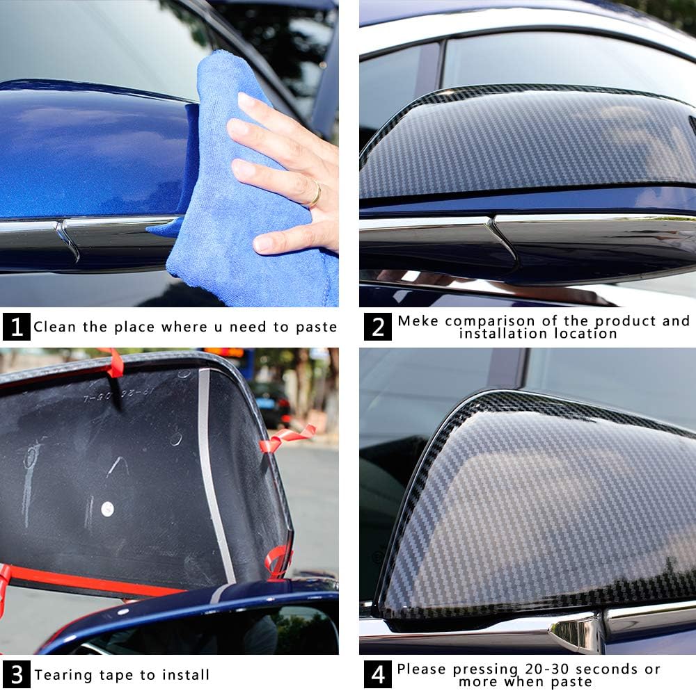 Side Mirror Cover ABS Plastic Imitation Carbon Fiber Pack of 2 S67698