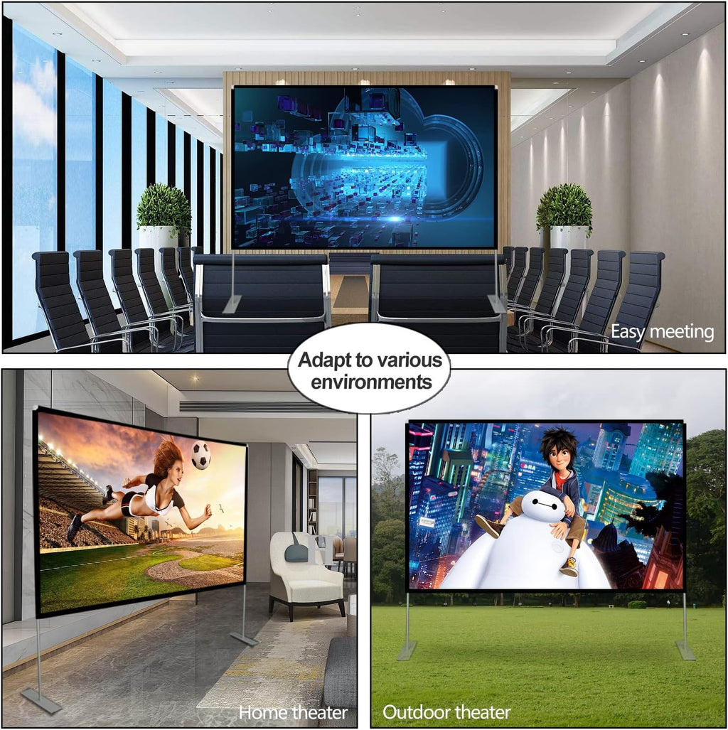 100 inch 16:9 Portable Projector Screen with Stand and Carry Bag A140
