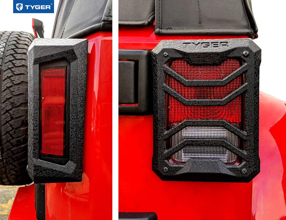 Tail Light Guards Covers Textured Black Cast Aluminum Alloy U417152