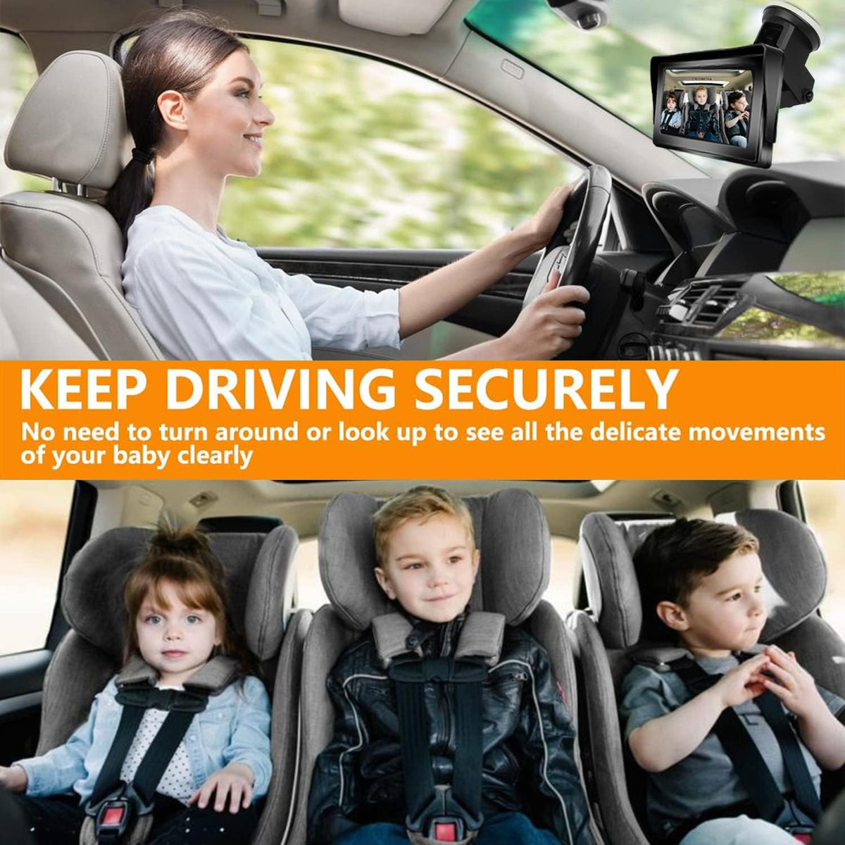 Baby Car Mirror with 4.3 HD Display Night Vision A21845