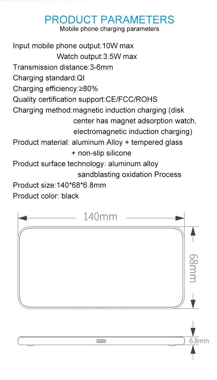 3 in 1 Glass Wireless Charge Pad E387216