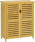 Bamboo Bathroom Storage Cabinet with Shutter Doors and 2 Shelves C902