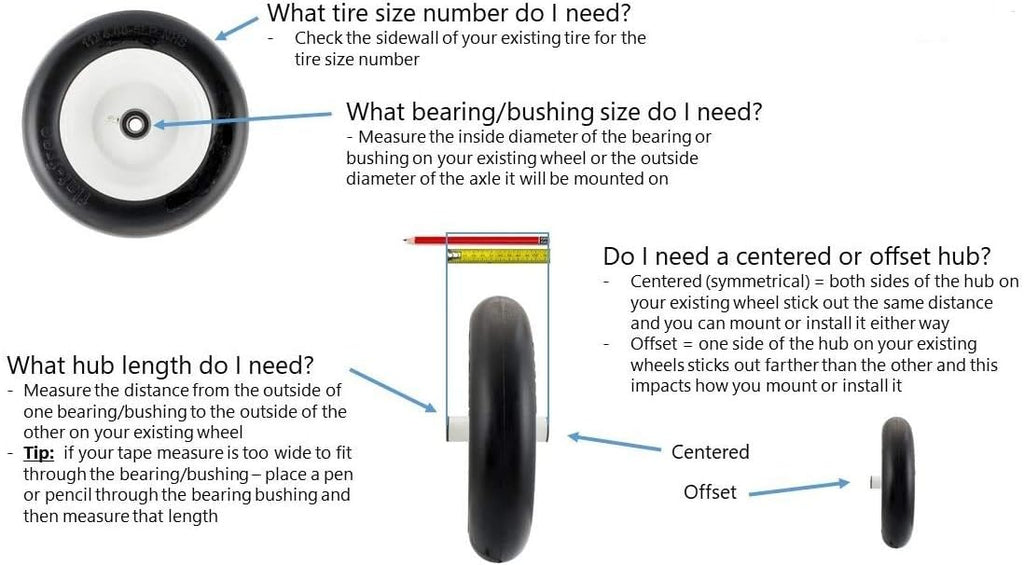 4.80/4.00-8 Solid Flat-Free Wheelbarrow Wheels T3840