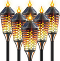 6 Pack Waterproof Solar Torch Lights with Flickering Flame W4807