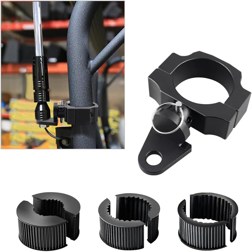 UTV Whip Light Mount Bracket Quick-Release Adjustable Flag Antenna Holder Tube Clamp for 1 Inch to 2 Inch Roll Bar, 2PC M6866