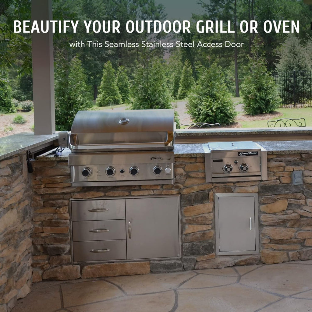 304 Stainless Steel Single Access BBQ Door 14 x 20 A1784