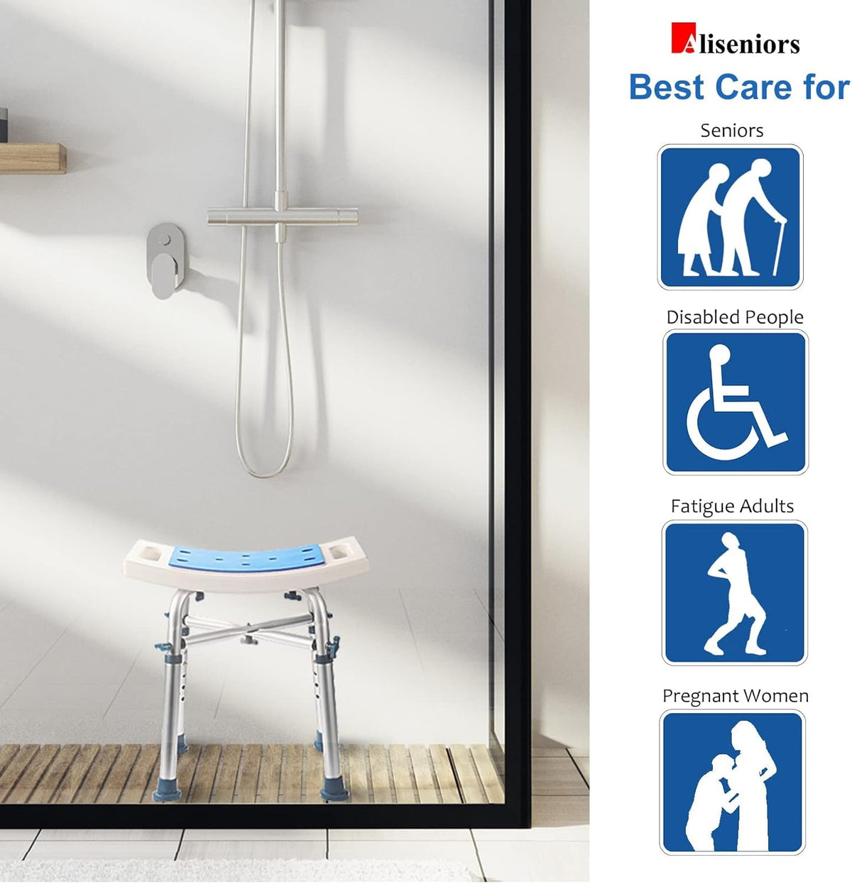 Nonslip Shower Chair with Padded Seat Q3794