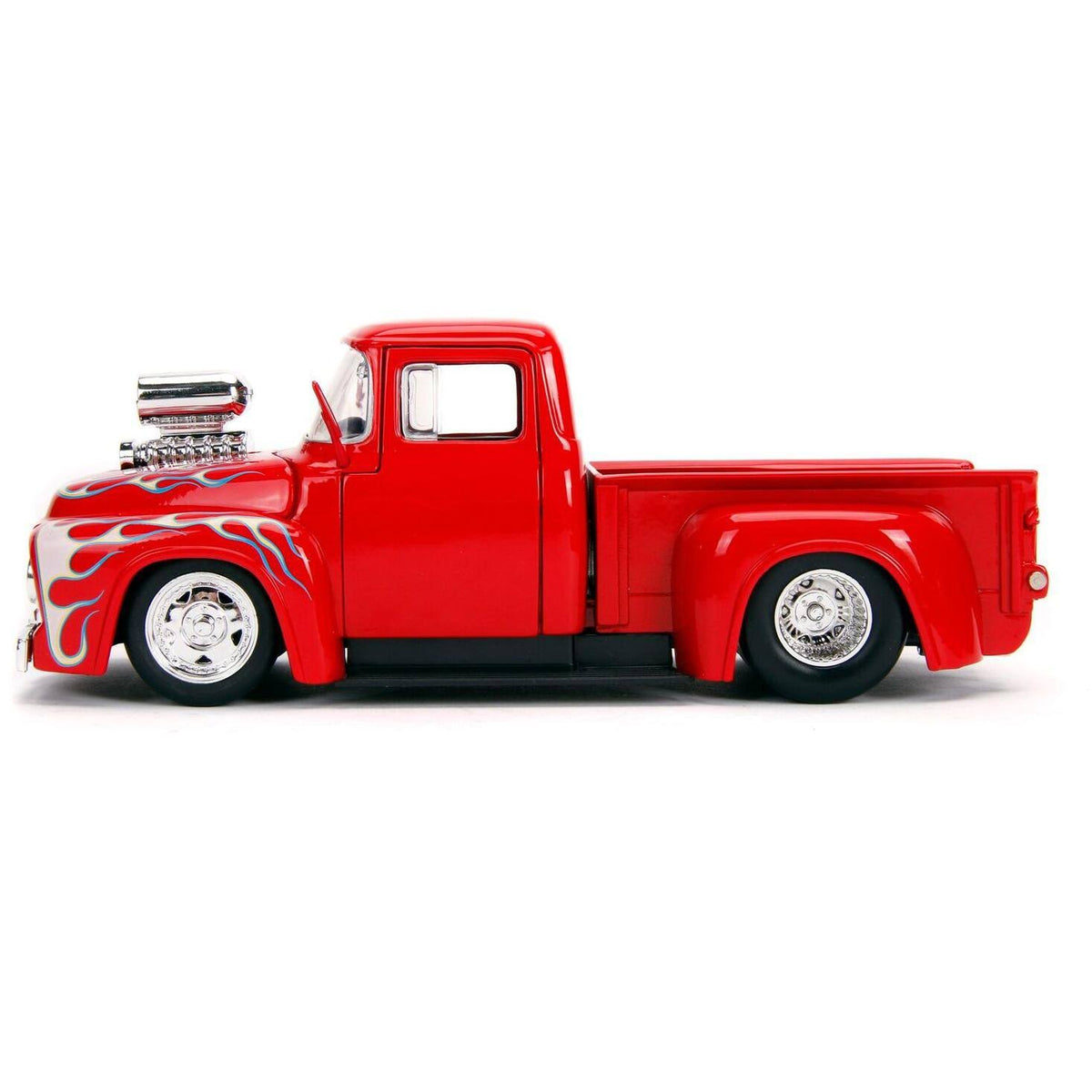 Glossy Red with Flames 1/24 Diecast Model Car J4402