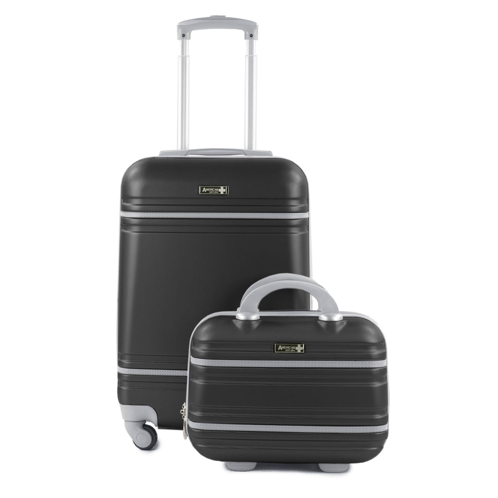 2 Piece Carry-On Cosmetic Luggage Set Black K43485