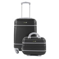2 Piece Carry-On Cosmetic Luggage Set Black K43485