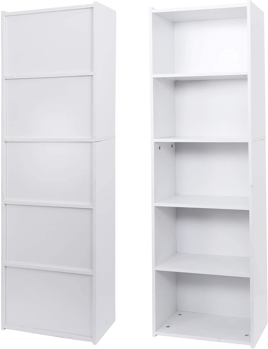 White 5-Shelf Wood Bookcase W129703