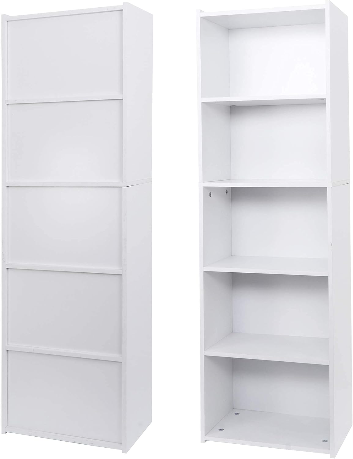 White 5-Shelf Wood Bookcase W129703