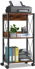 3-Tier Rolling Printer Cart with Storage B472