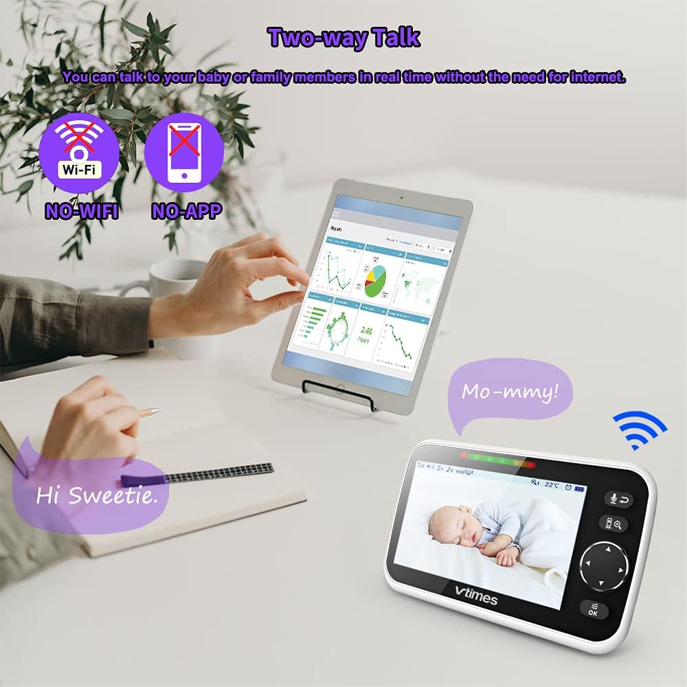 Baby Monitor with Camera and Audio 5 LCD Screen B496976