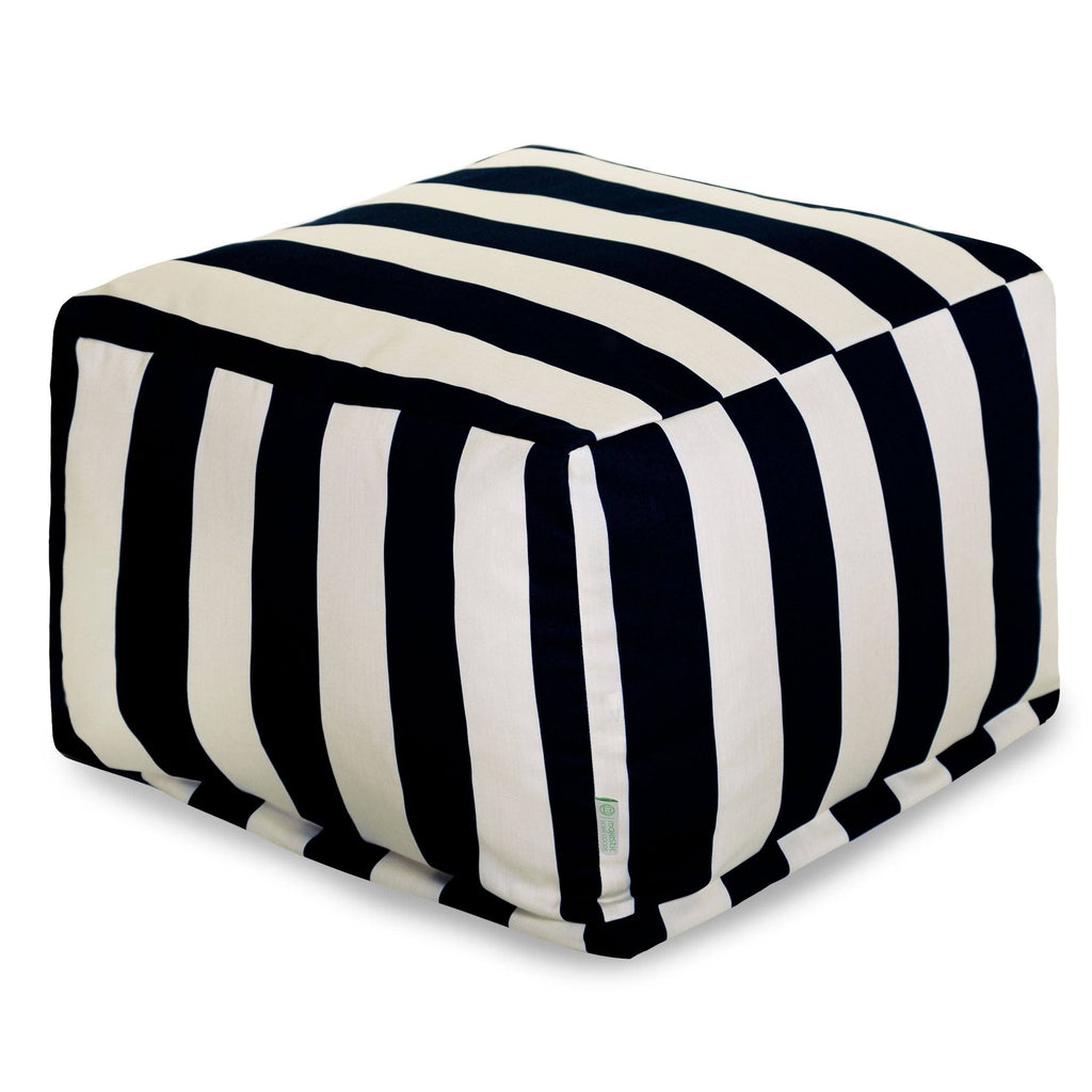 Gray Vertical Stripe Ottoman F42928