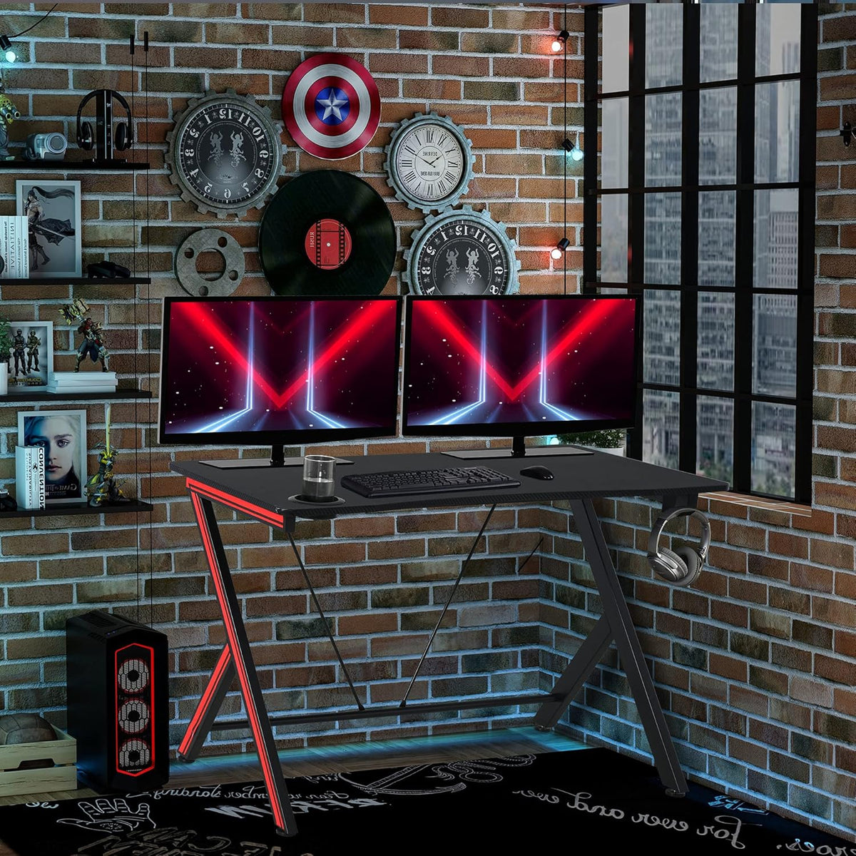 47 inch Gaming Computer Desk with Cup Holder J915349
