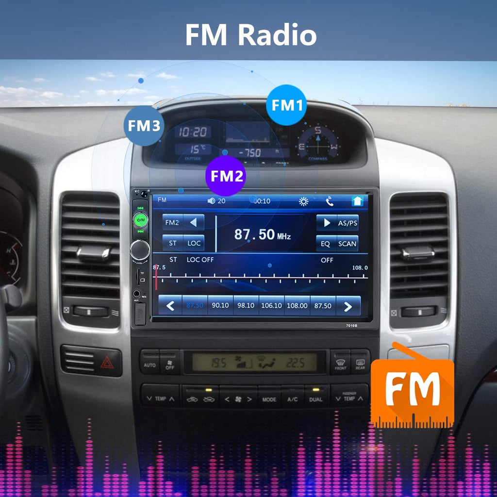 7” Touch Screen Double Din Car Stereo with Backup Camera G31874