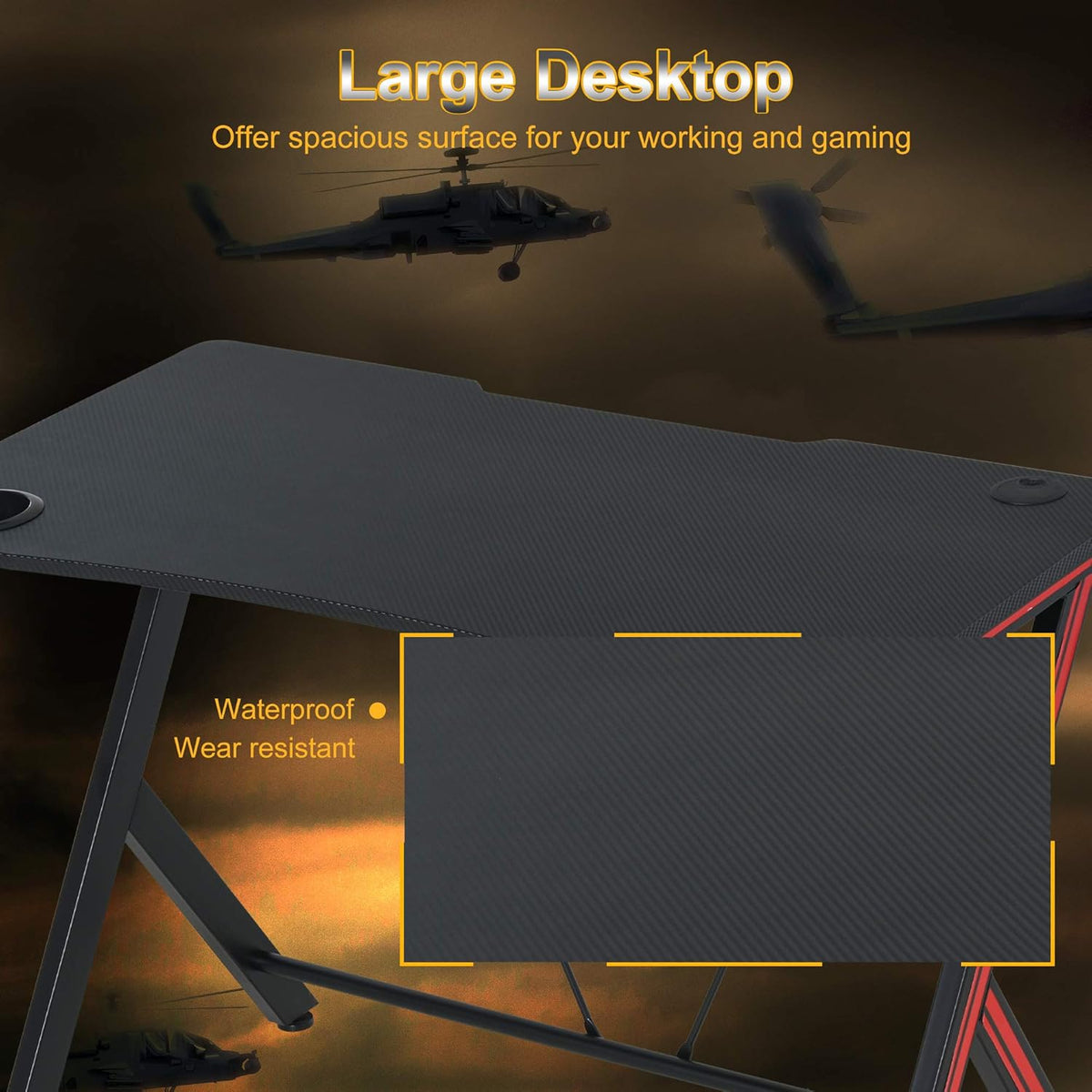 47 inch Gaming Computer Desk with Cup Holder J915349
