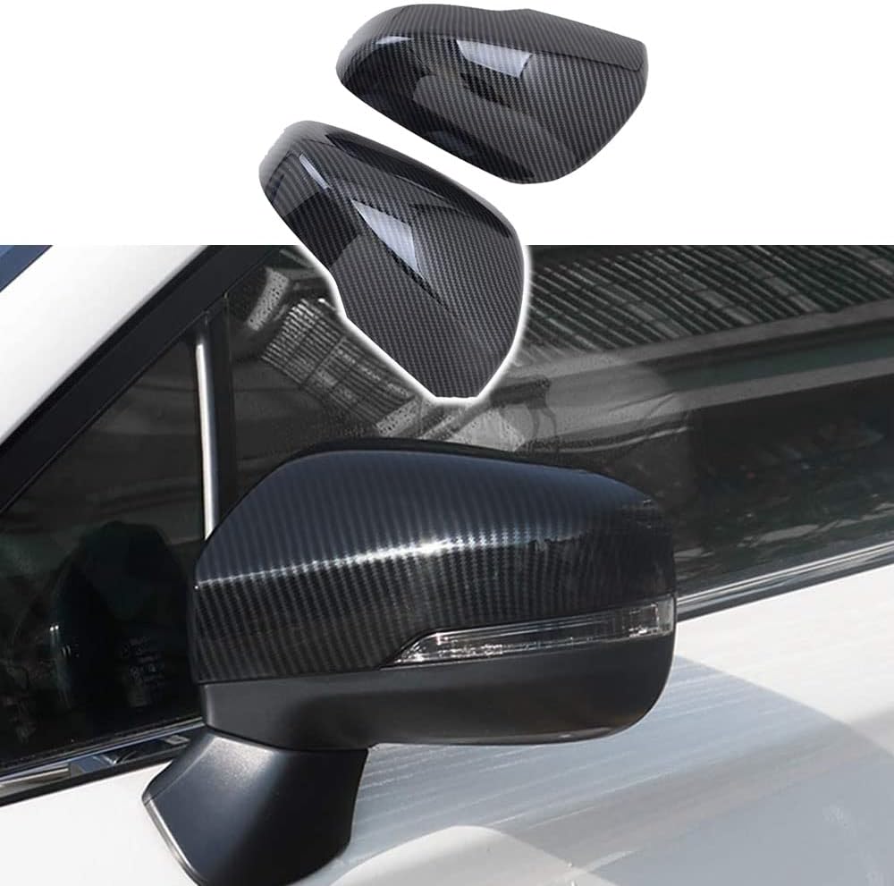 Car Side Rear View Mirror Guard Cover Caps Trims (Carbon Fiber) U143