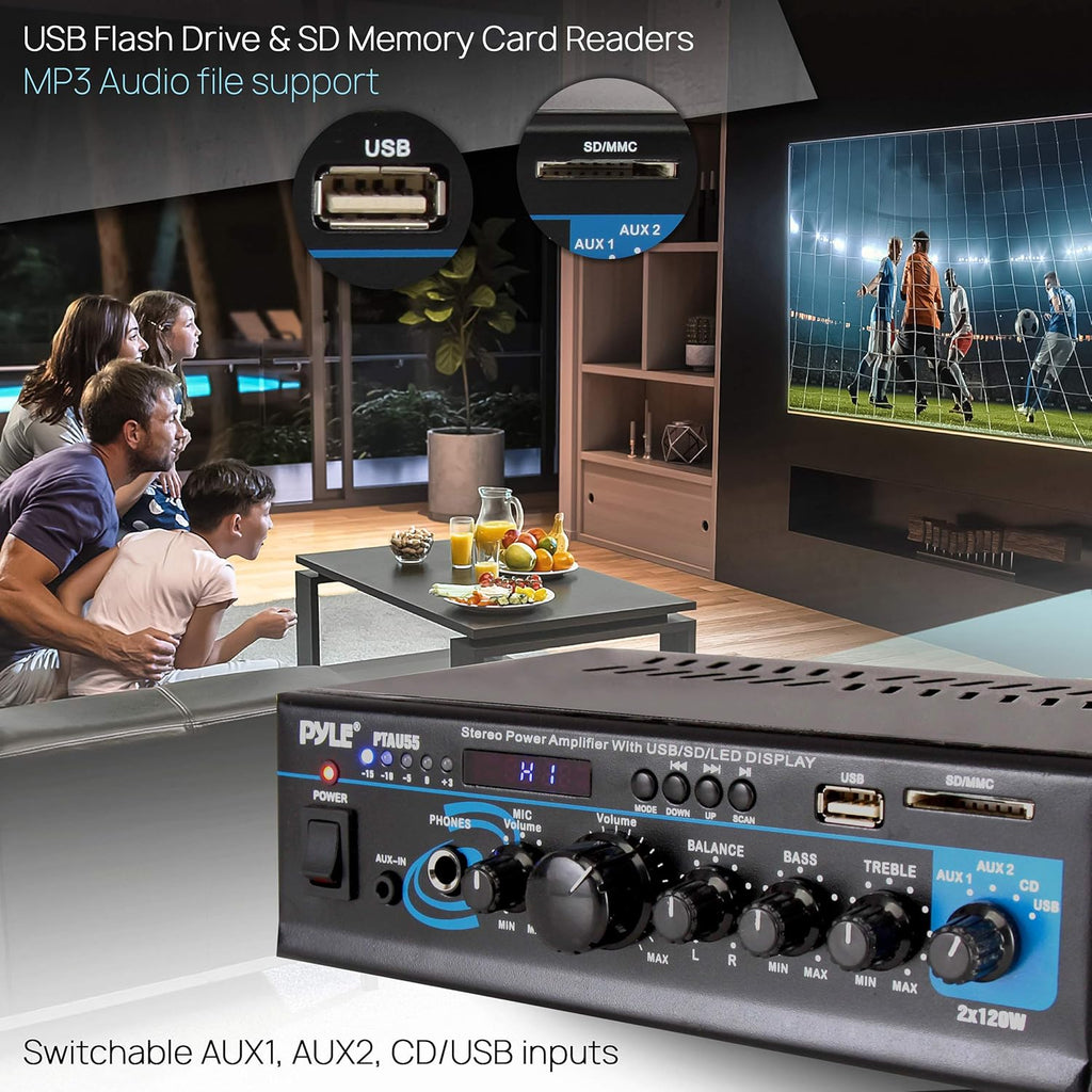 2X120W Dual Channel Stereo Power Amplifier E918601