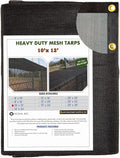 10 FT X 12 FT Heavy Duty Black Knitted Mesh Tarp with Grommets O4346