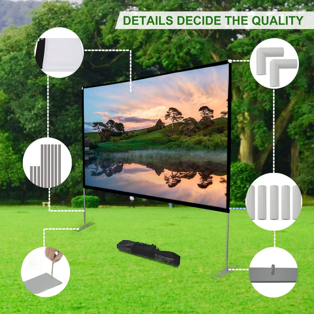 100 inch 16:9 Portable Projector Screen with Stand and Carry Bag A140