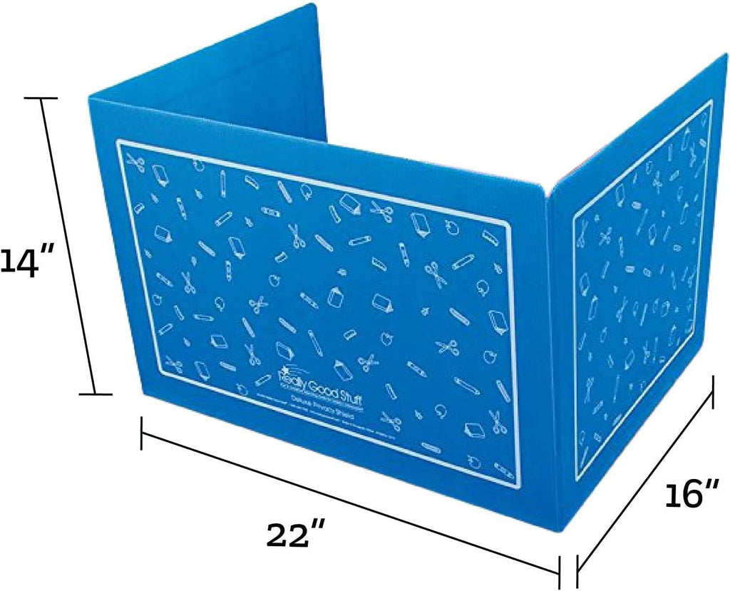 Plastic Privacy Shields for Student Desks Set of 6 Large Blue M65137