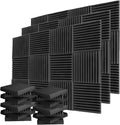 52 Pack Acoustic Panels Studio Foam 12X12 X1 Black/Blue X74377