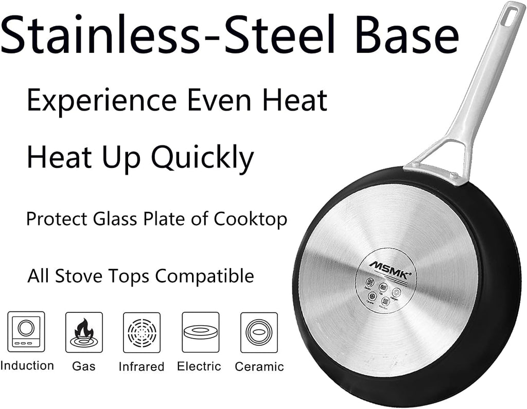 10-inch Nonstick Stainless-steel Frying Pan with Lid Q1771