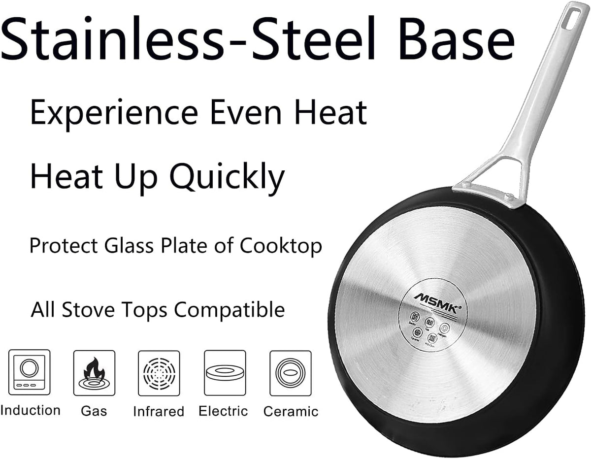 10-inch Nonstick Stainless-steel Frying Pan with Lid Q1771