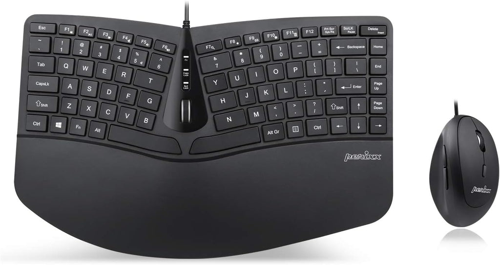 Wireless Compact Ergonomic Keyboard with Vertical Mouse and Numeric Keypad E144