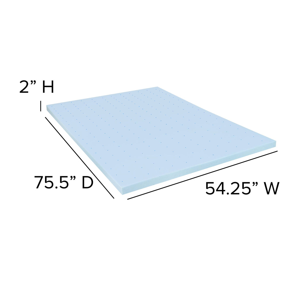 2 inch Cool Gel Memory Foam Mattress Topper Full L41000