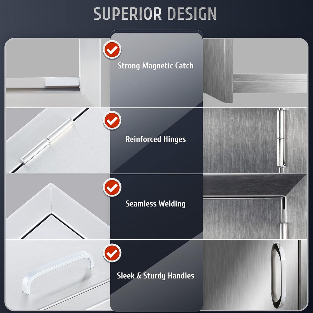 304 Stainless Steel Single Access BBQ Door 14 x 20 A1784