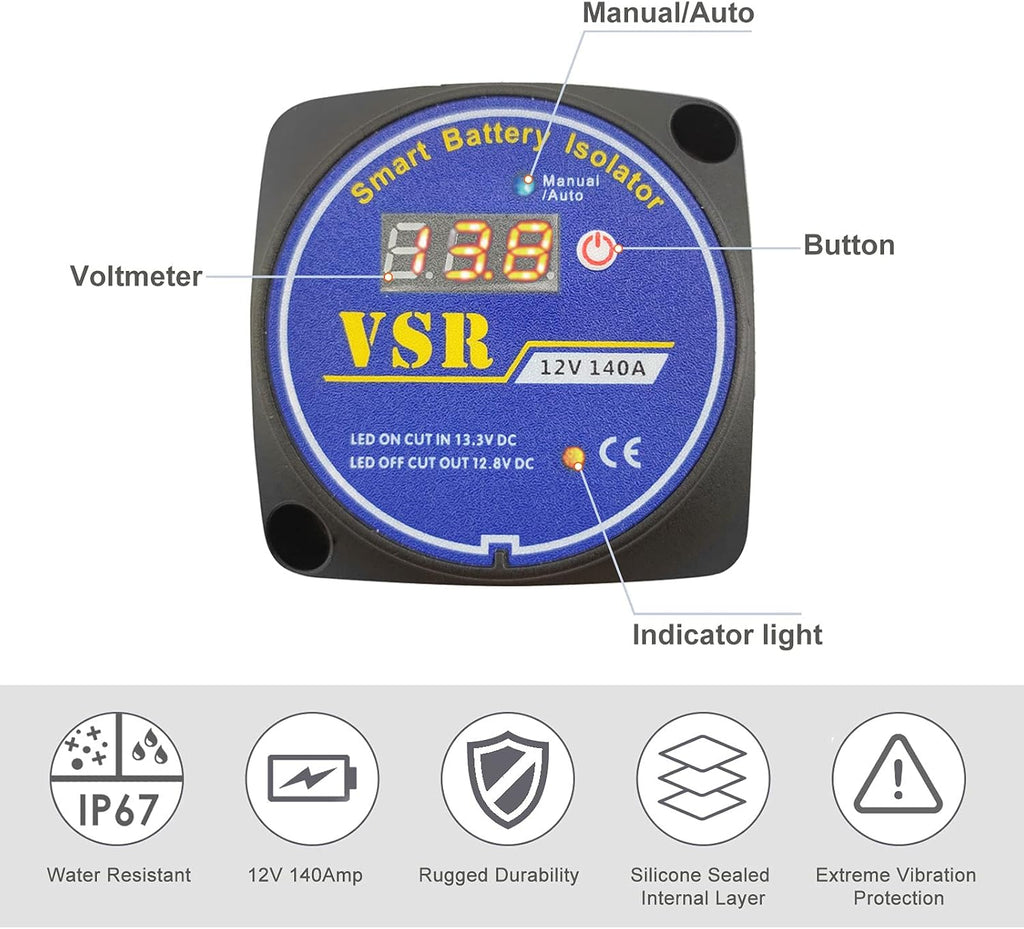 12V 140Amp Dual Battery Isolator Kit S322