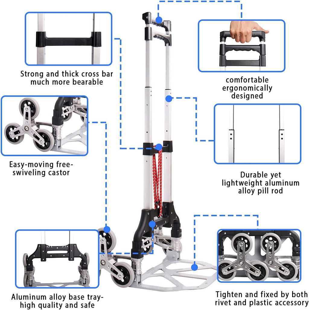 Aluminum Alloy Folding Stair Climbing Cart with 6 Wheels F39045