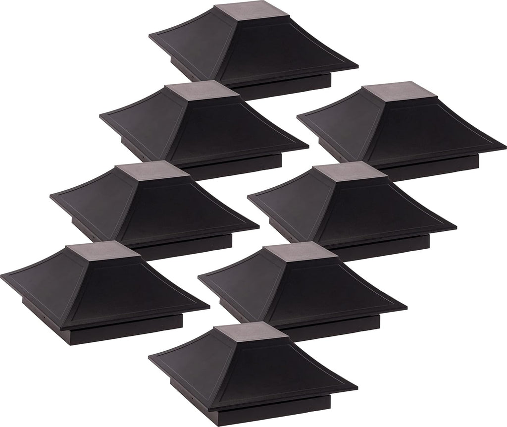 8 Pack Black Post Cap Cover for 4x4 Wood Posts H777159