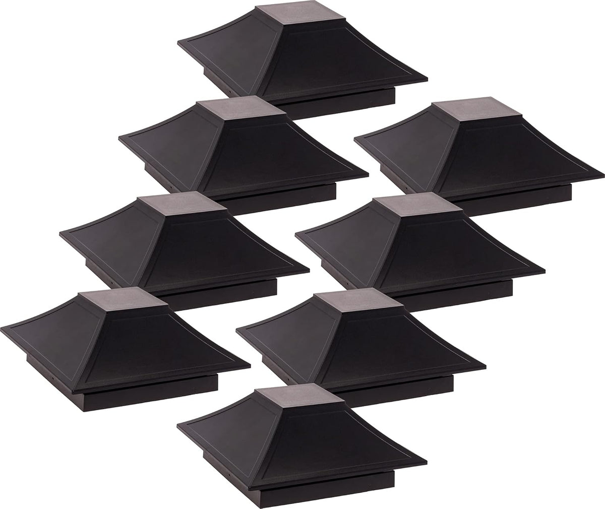 8 Pack Black Post Cap Cover for 4x4 Wood Posts H777159