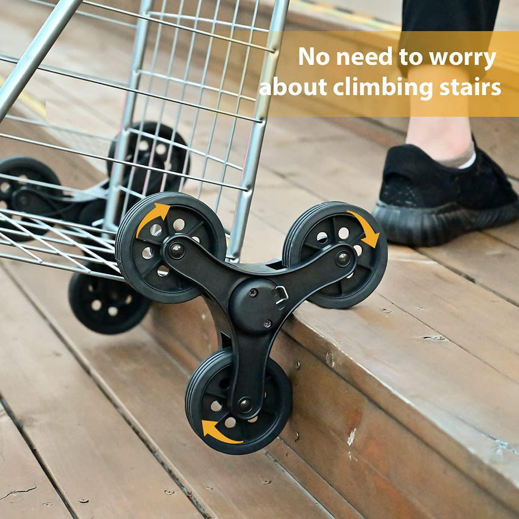 Grocery Shopping Cart with Wheels, 66 LBS Capacity, Collapsible A368