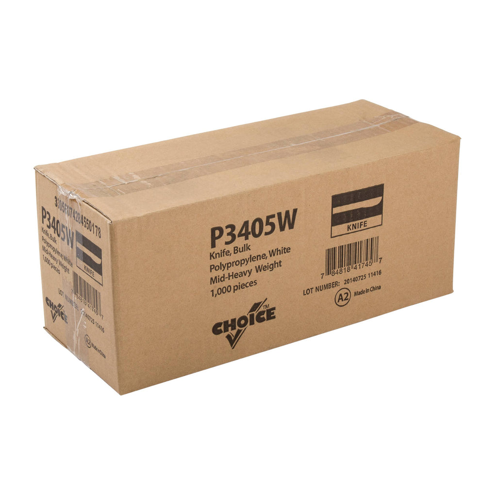 White Polypropylene Knives, Case of 1000 A13118